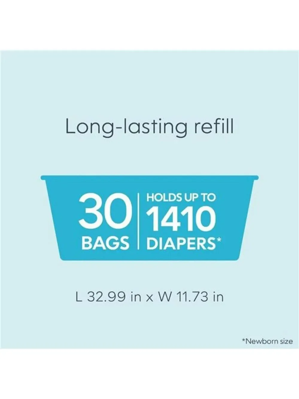 Diaper Pail Refill Bags 30 Count Fits Genie Signature Odor Control 1410 Diapers
